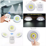 Pack of 3 Wireless LED Tap Lights with Remote Control – Cabinet, Closet & Room Lighting